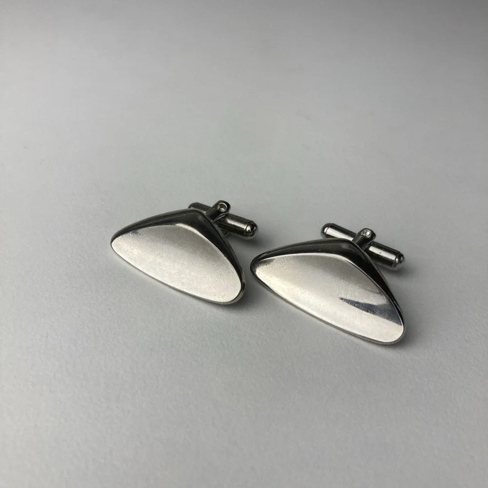 Vintage Antique‎ Abstract Triangle Metal Cufflinks